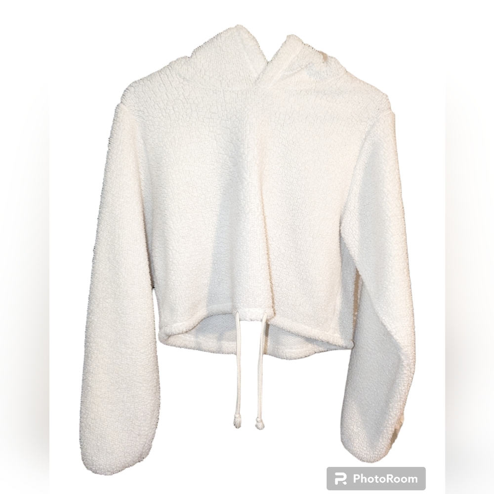 Cropped teddy bear hoodie